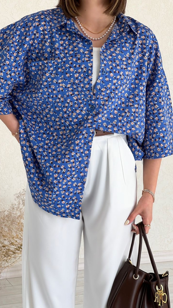 شومیز گل کاربنی