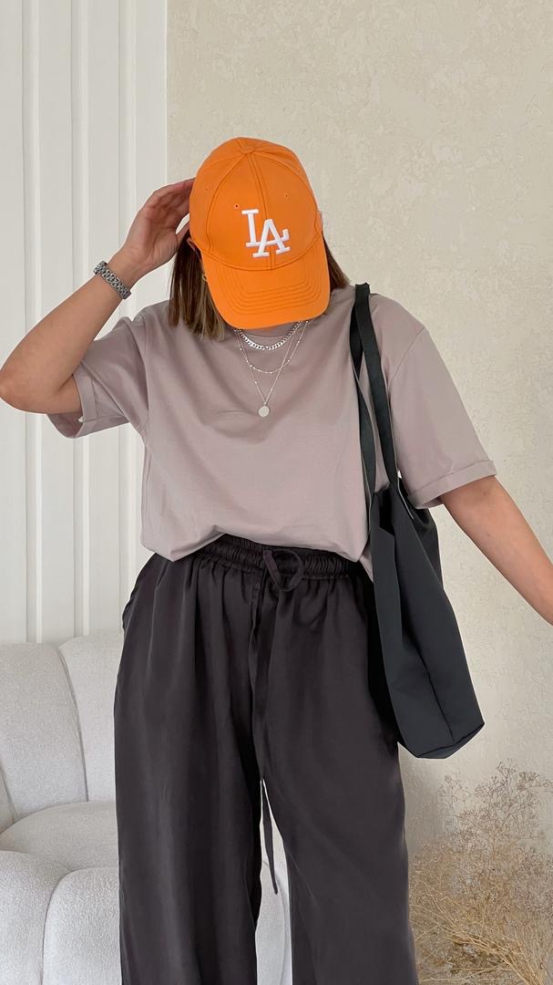 تیشرت رنگی طوسی صورتی