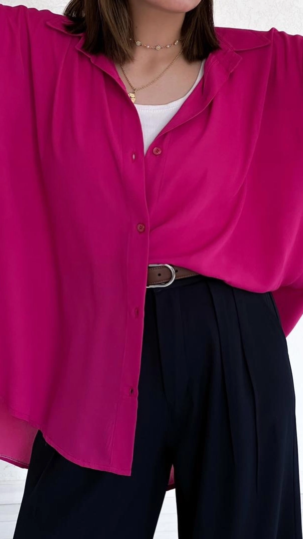 شومیز حریر سرخابی