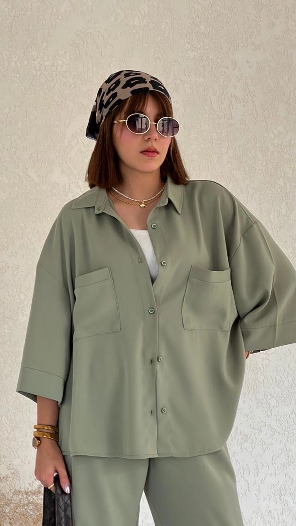 ست شومیز شلوار سبز راوی