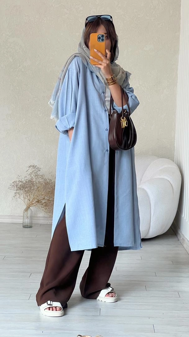 مانتو دانشجویی آبی