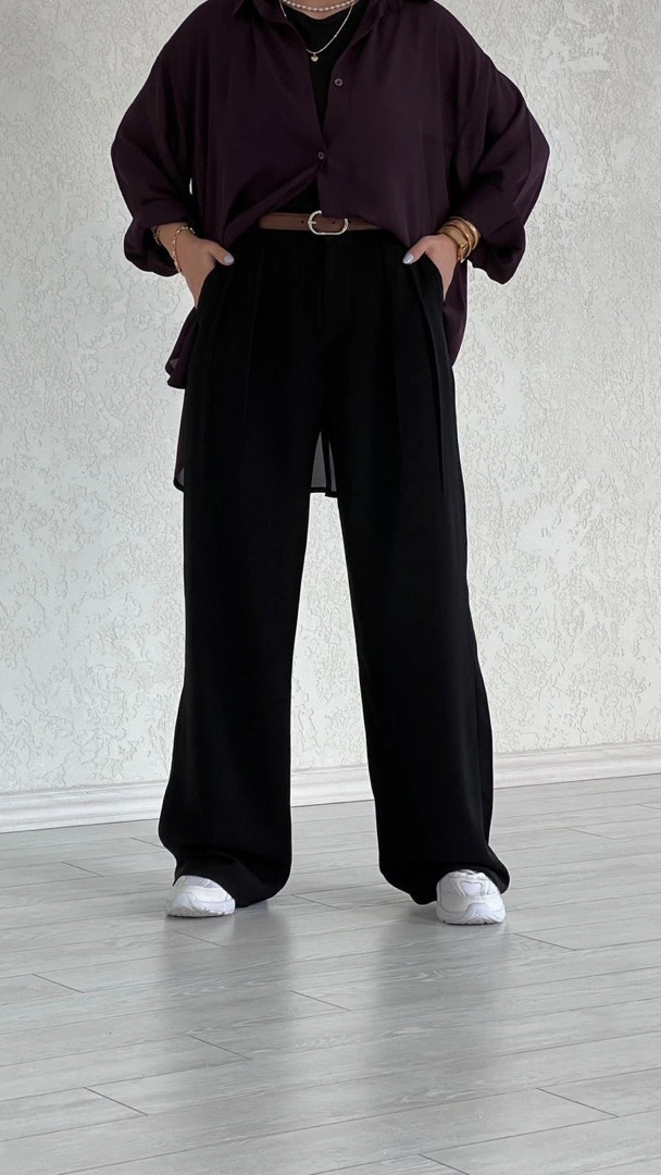 شلوار پیله ای مشکی پارکر