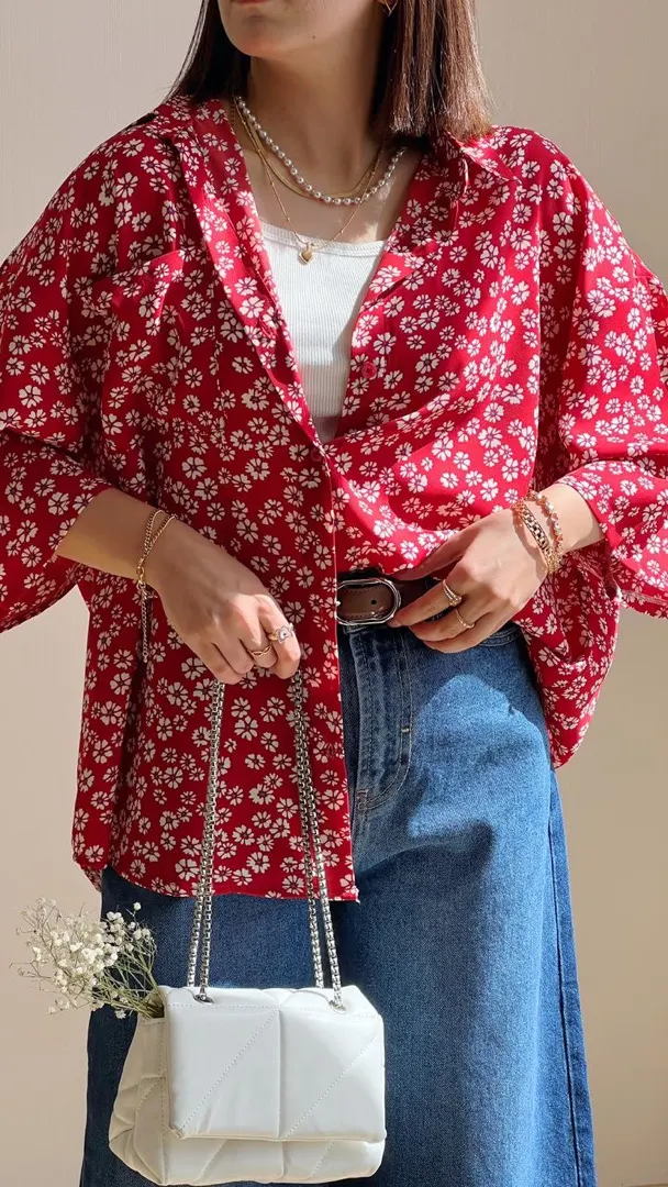 شومیز گل پیونی