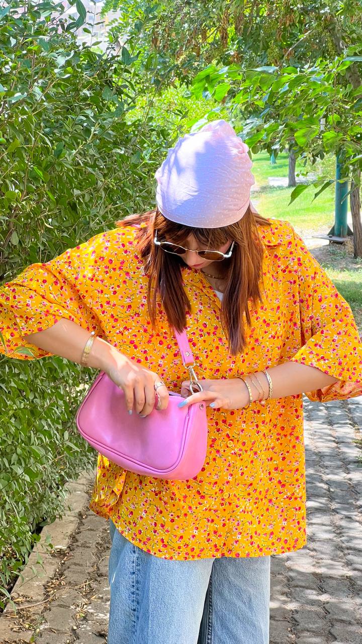 شومیز گل نارنجی