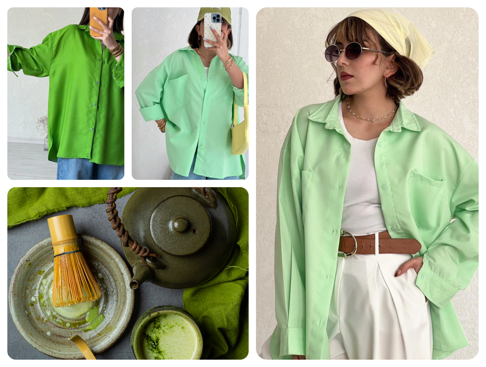 رنگ سبز ماچا و پاستیلی