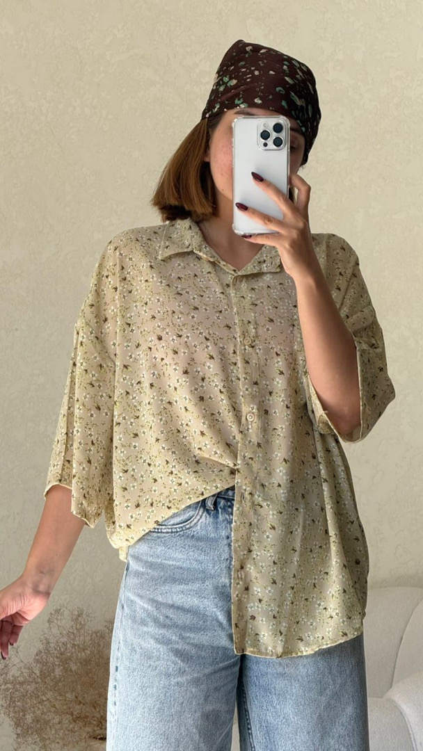 شومیز گل کرمی