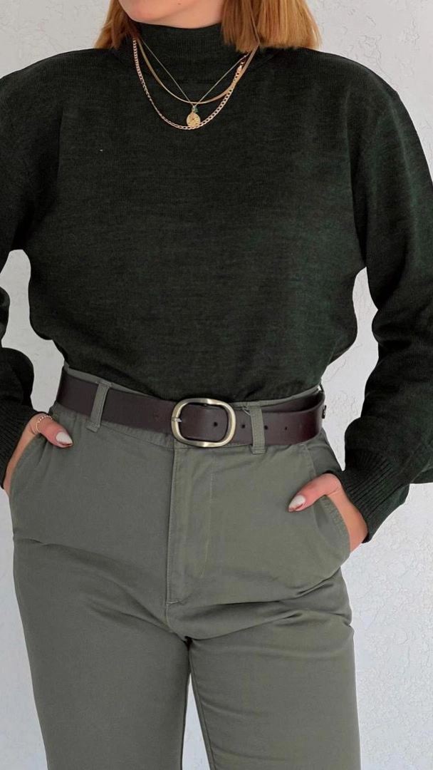 یقه اسکی ساده یشمی