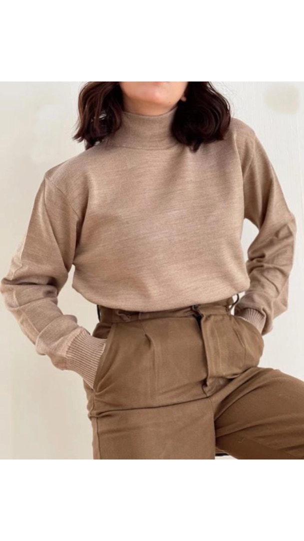 یقه اسکی ساده شکلاتی