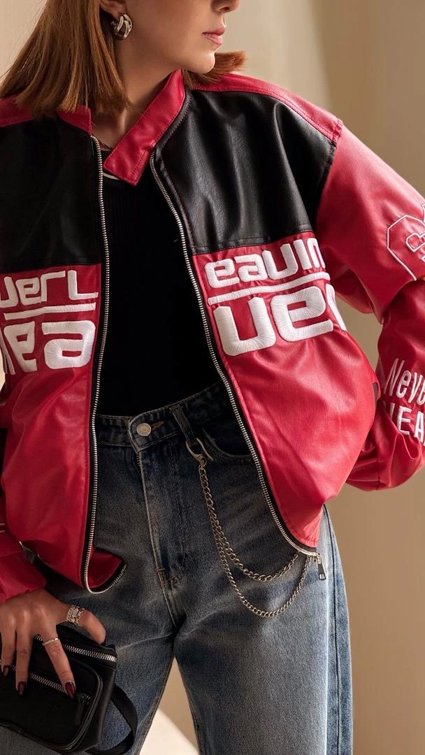 کت چرم والر قرمز