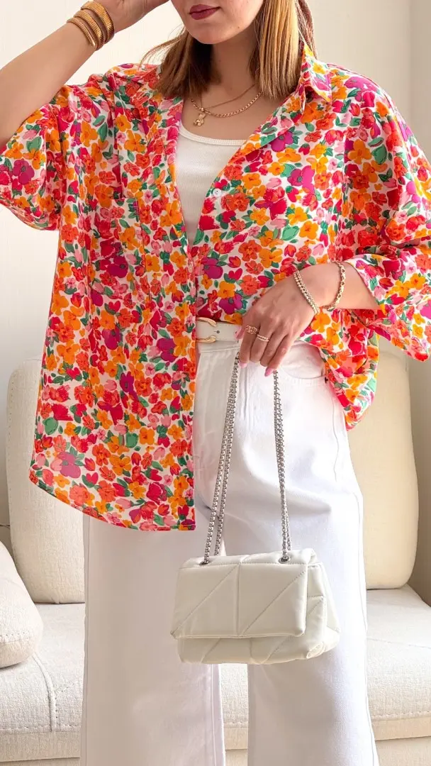 شومیز گل آبرنگ